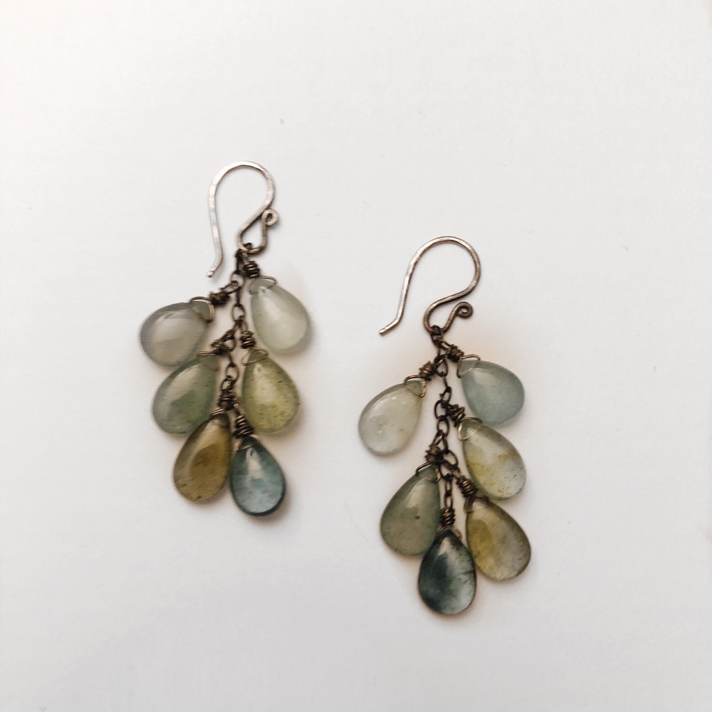 Sterling Silver Smooth Aquamarine Earring Drops